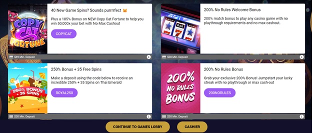2024 royal ace casino bonus codes